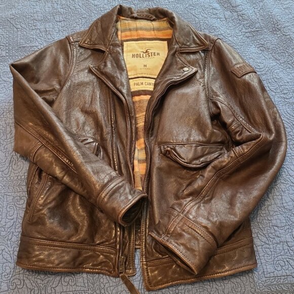 Hollister Palm Canyon Leather Jacket, size Medium - Picture 3 of 8